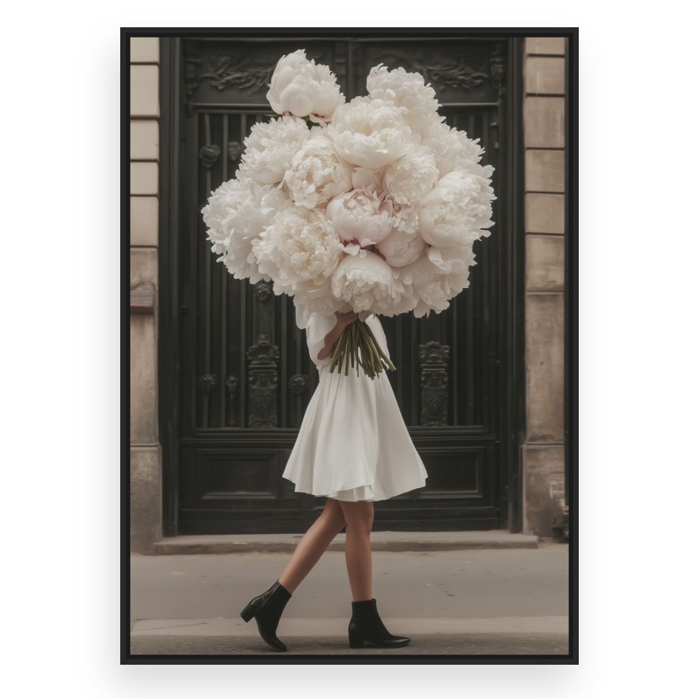 Toile Bouquet élégant – toile cadre noir (slide 3)