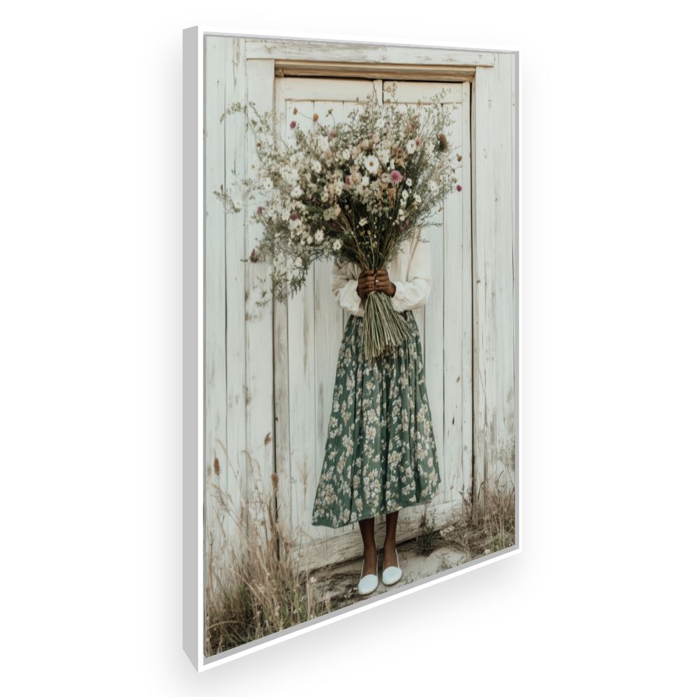 Toile Bouquet champêtre éblouissant – toile cadre blanc (slide 2)