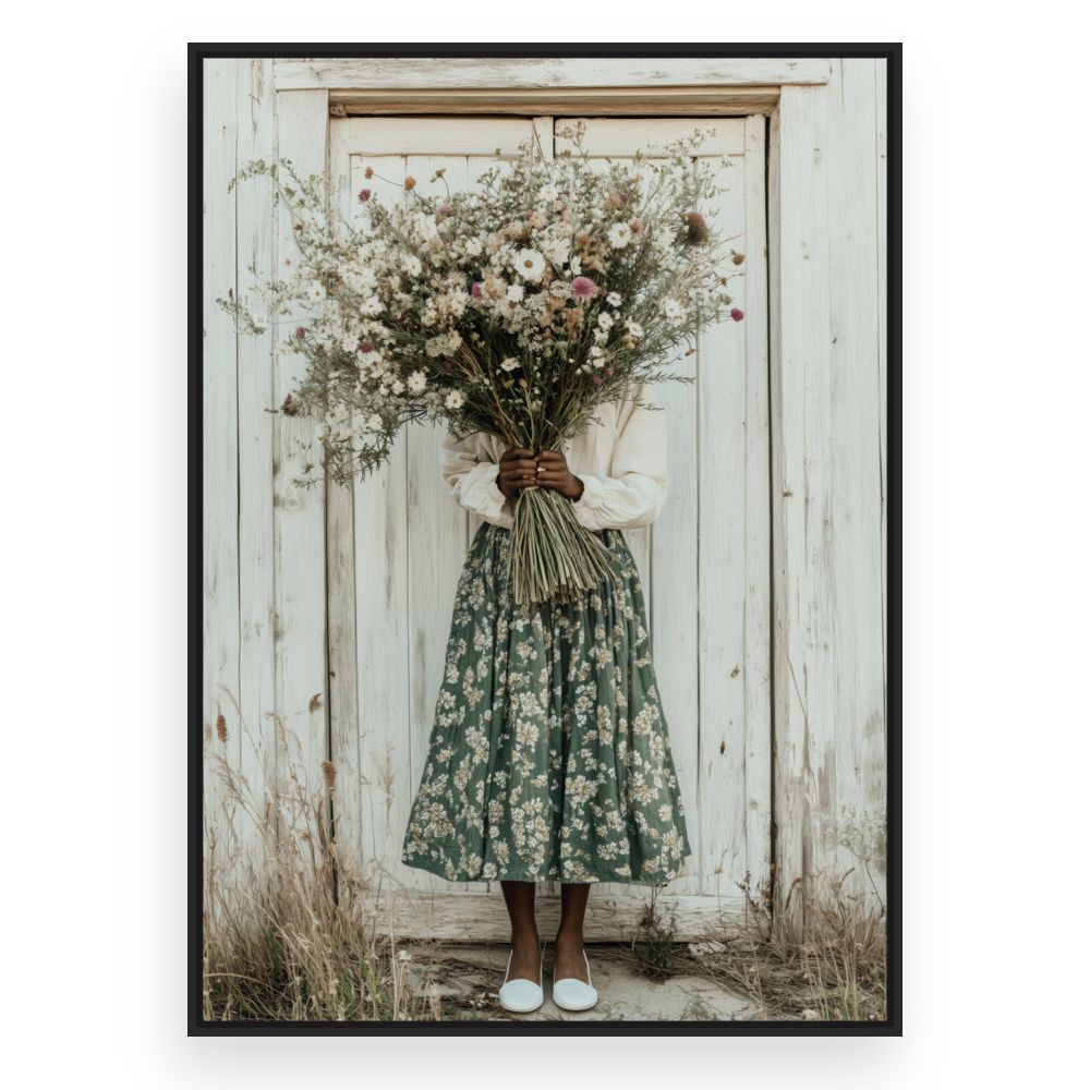 Toile Bouquet champêtre éblouissant – toile cadre noir (slide 3)