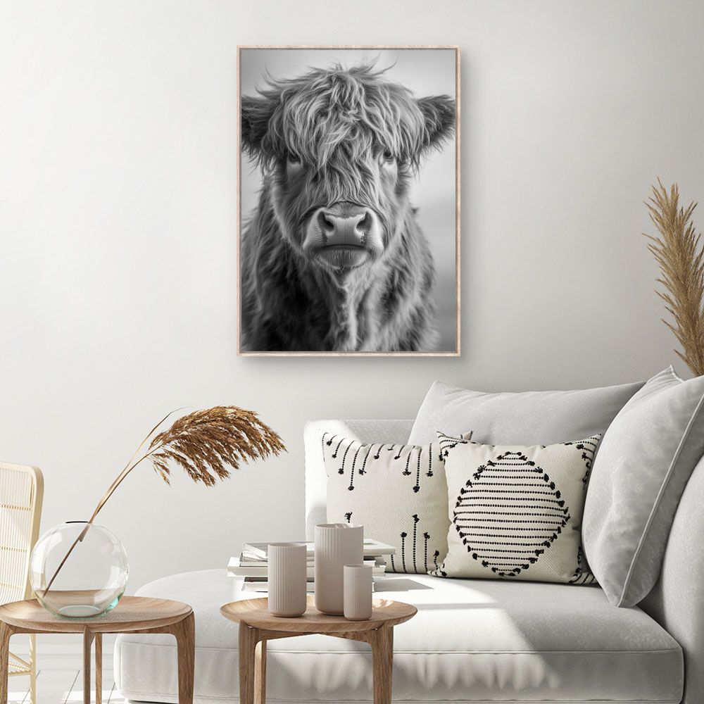 Toile Portrait bovin captivant – toile cadre naturel (slide 1, 60×90)