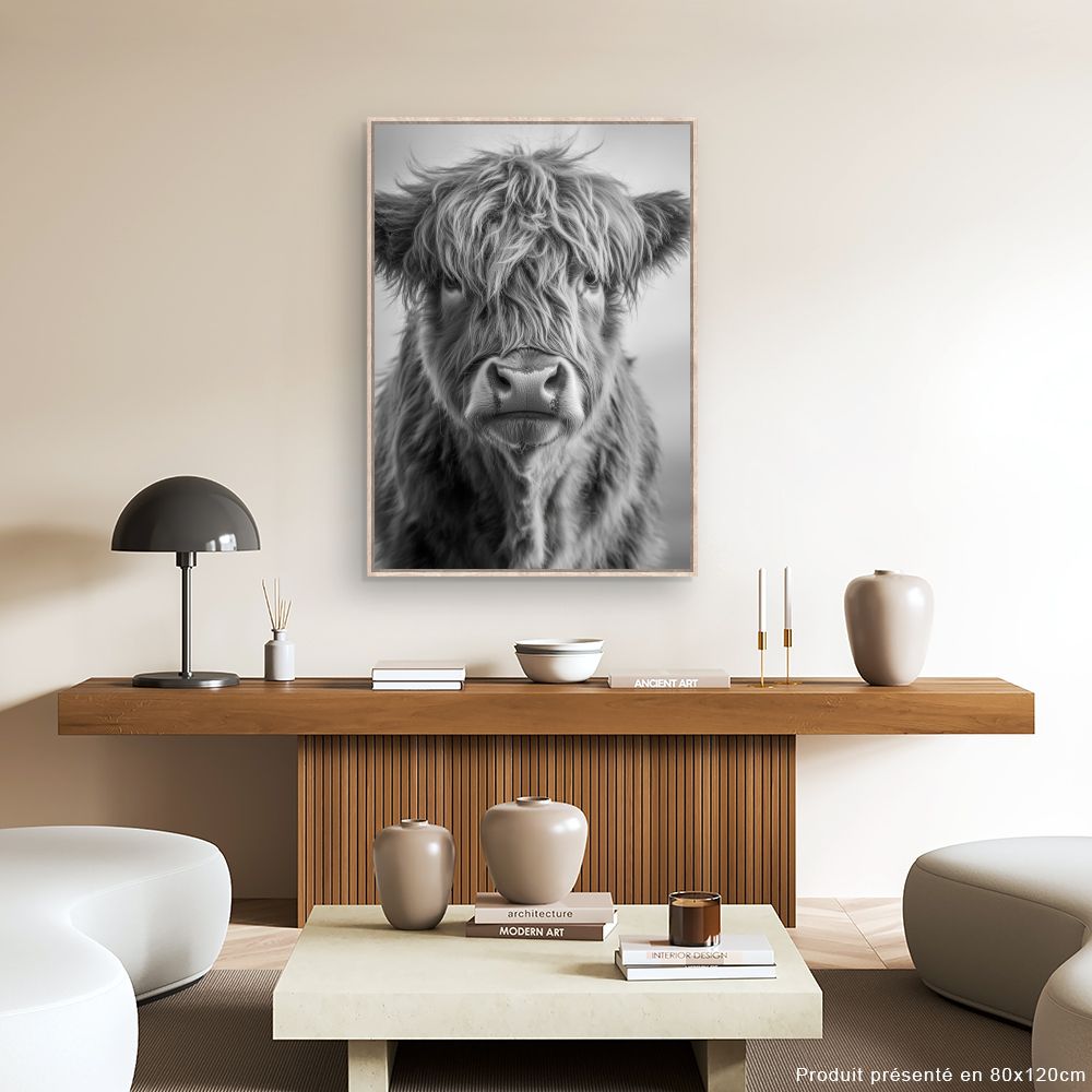 Toile "Portrait bovin captivant"