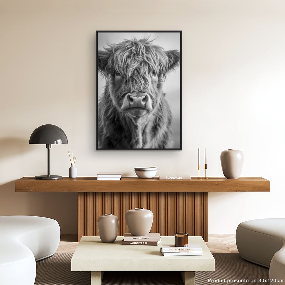 Toile "Portrait bovin captivant"