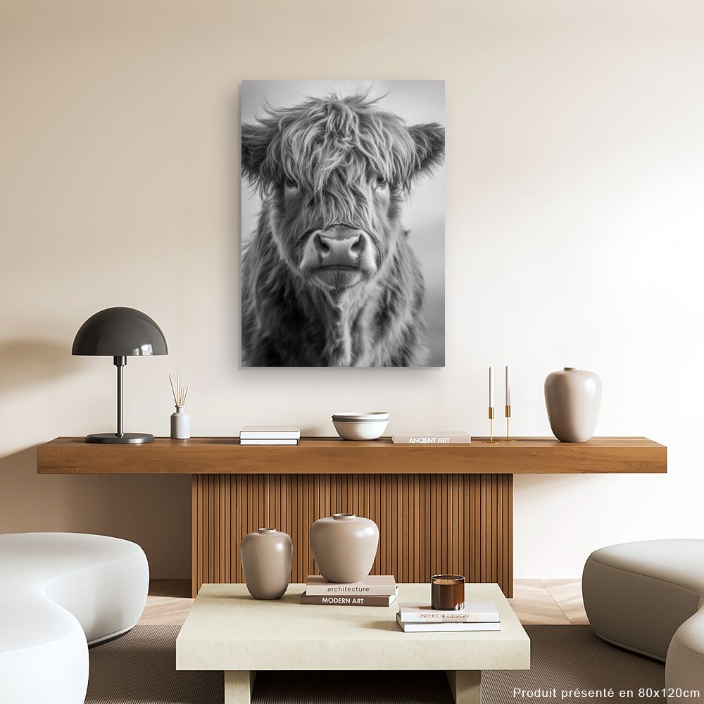Toile "Portrait bovin captivant"