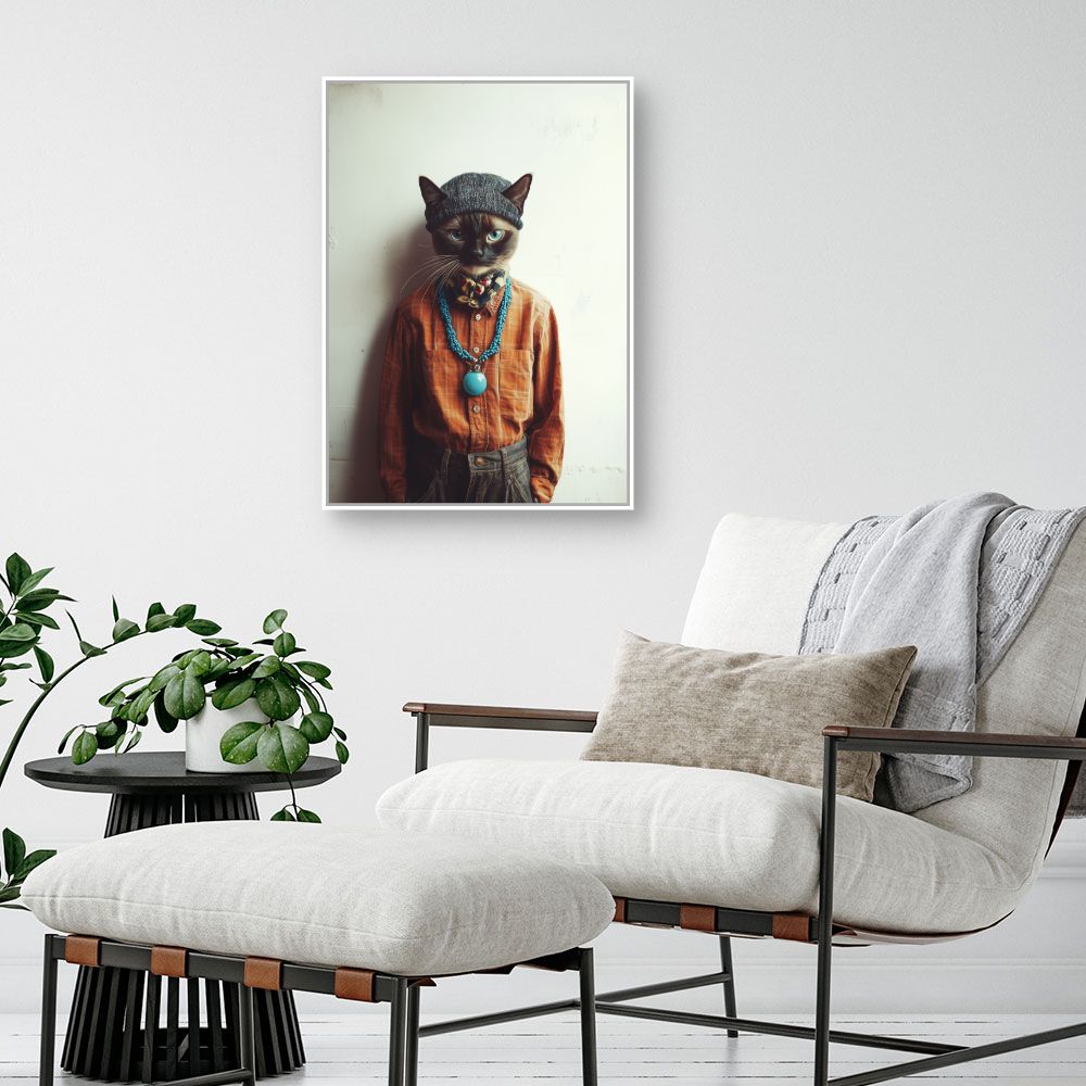 Toile "Chat élégant stylé"