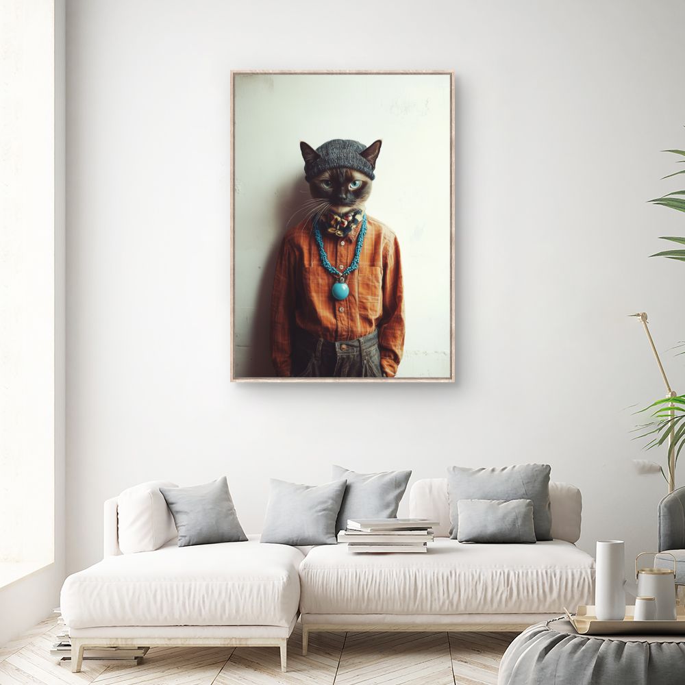 Toile "Chat élégant stylé"