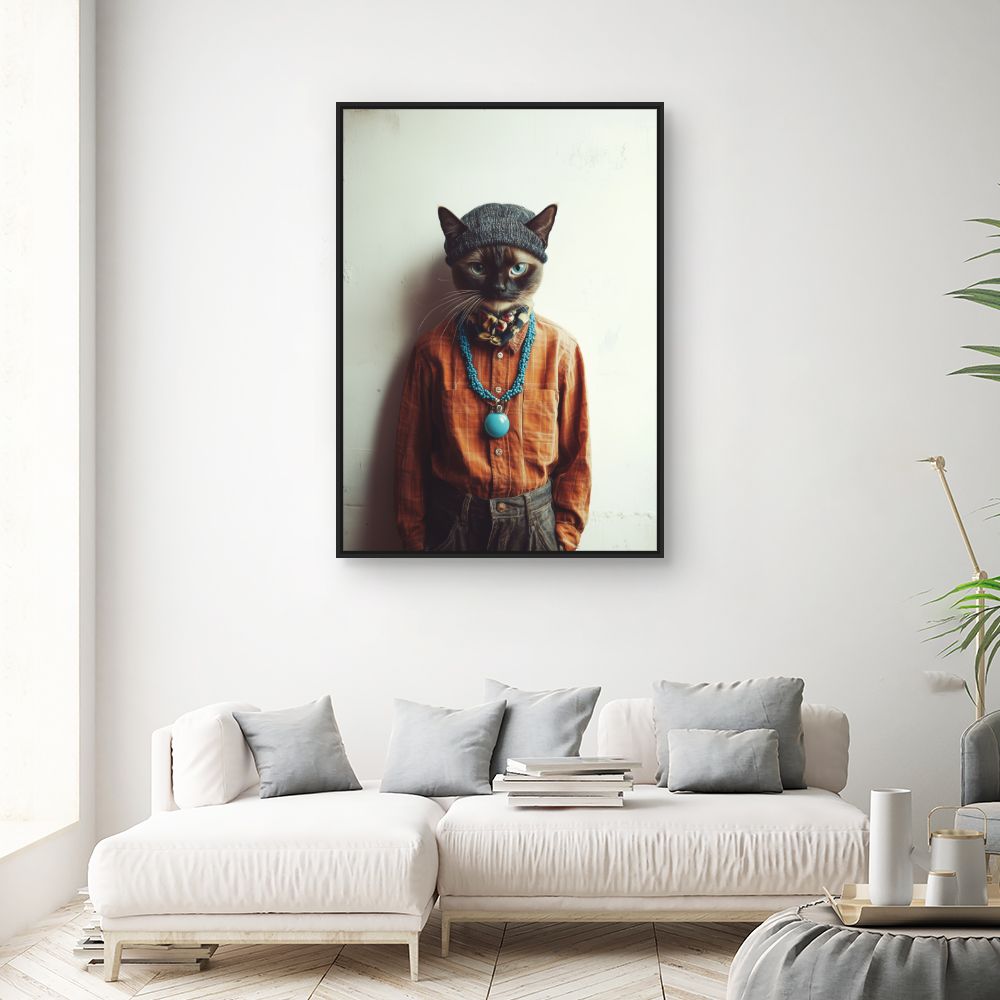 Toile "Chat élégant stylé"