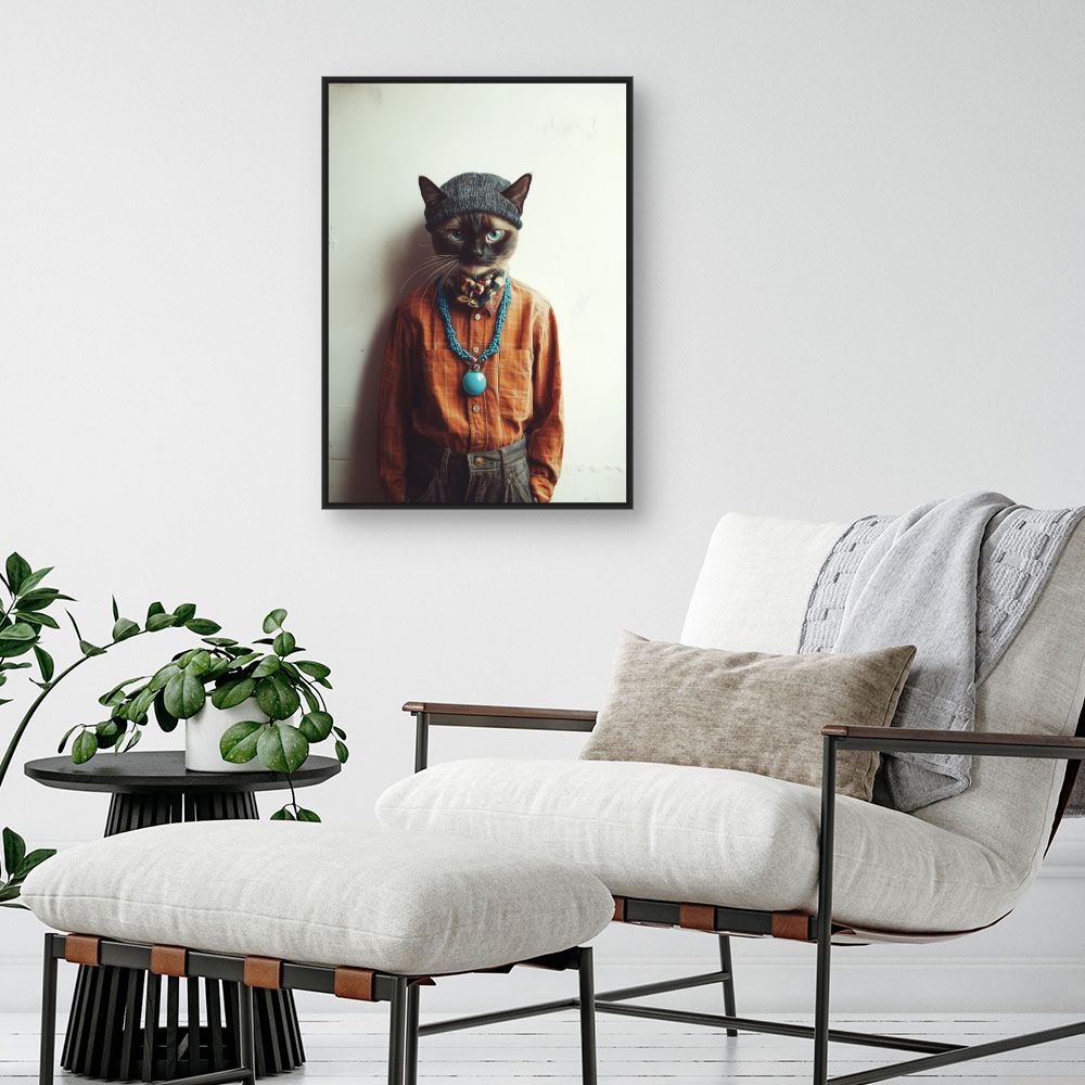 Toile "Chat élégant stylé"