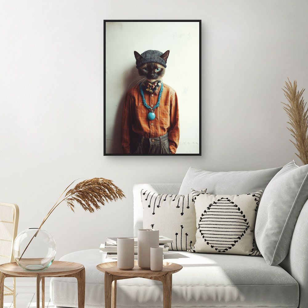 Toile "Chat élégant stylé"
