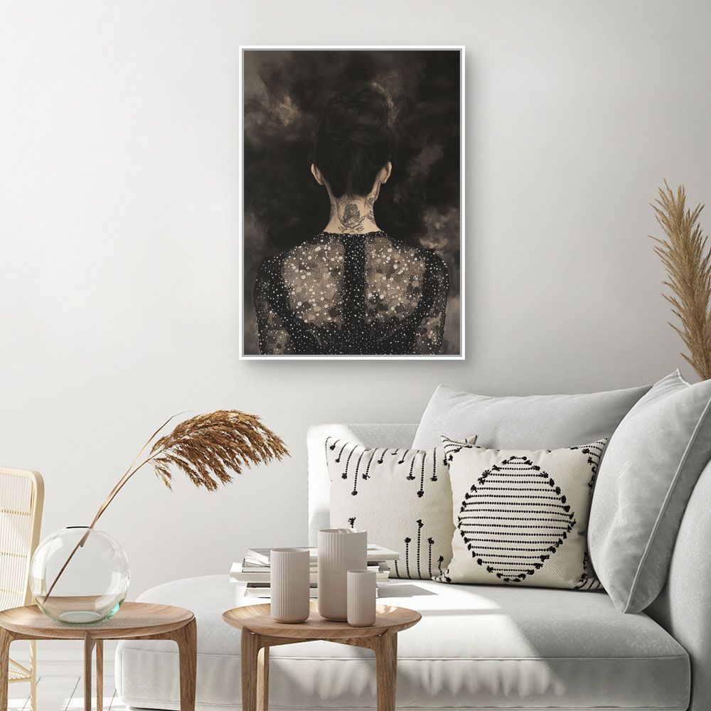 Toile "Énigmatique élégance tatouée"