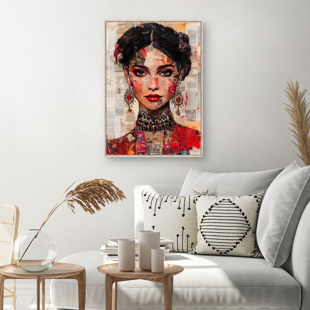 Toile Portrait artistique fascinant – toile cadre naturel (slide 1, 60×90)