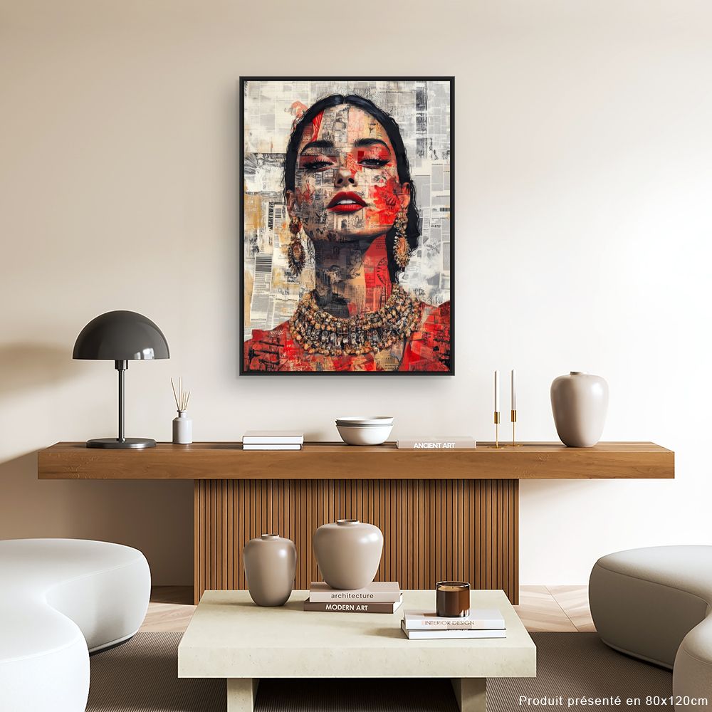 Toile "Élégance en collages"