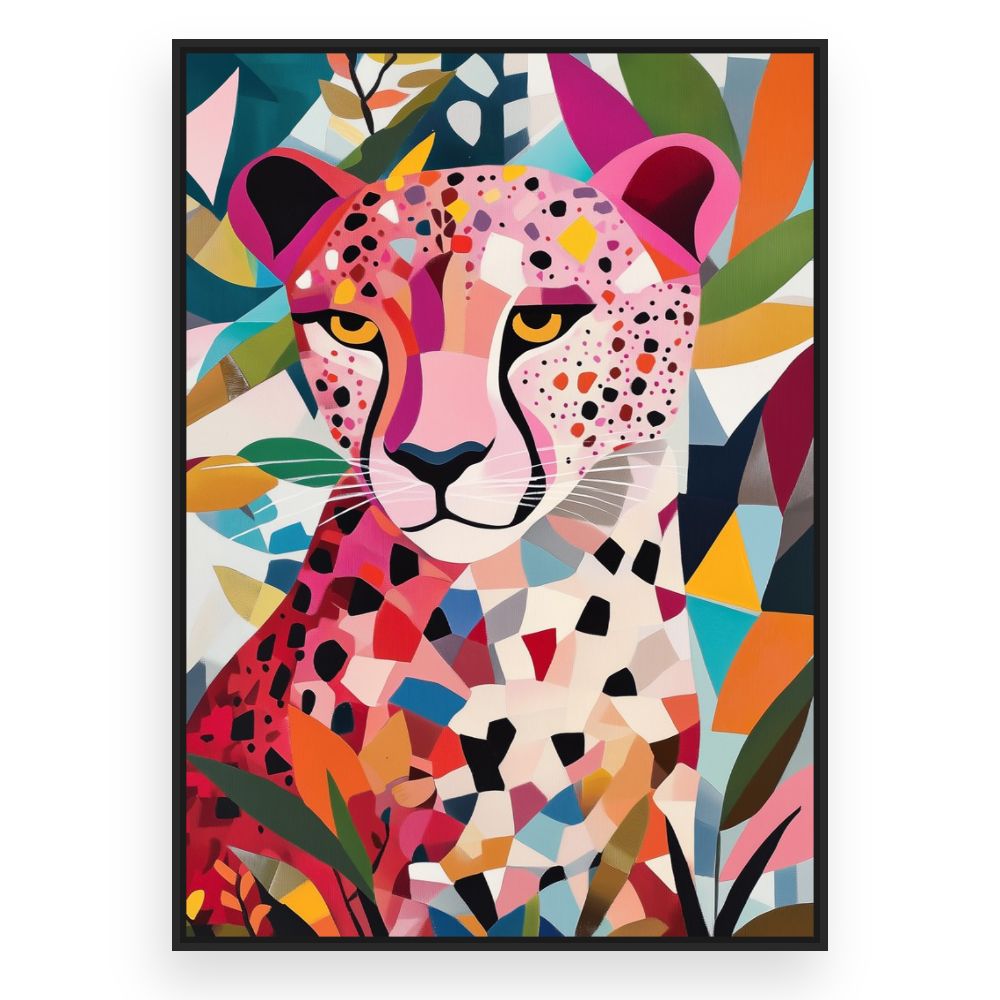 Toile Félin coloré vibrant – toile cadre noir (slide 3)