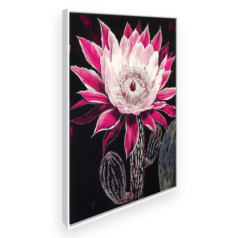 Toile Cactus éclatant – toile cadre blanc (slide 2)