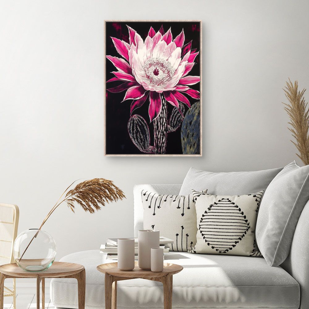 Toile Cactus éclatant – toile cadre naturel (slide 1, 60×90)