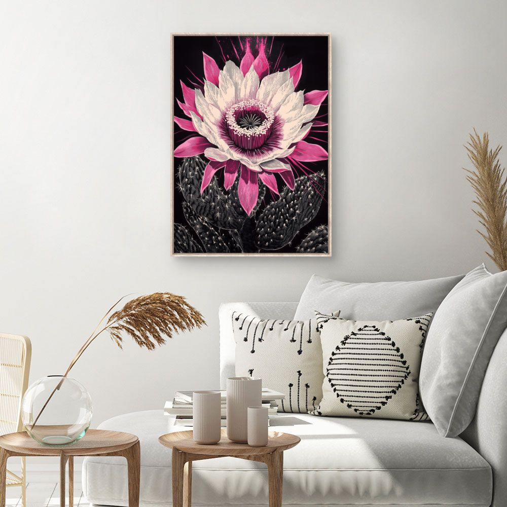 Toile Fleur éclatante – toile cadre naturel (slide 1, 60×90)