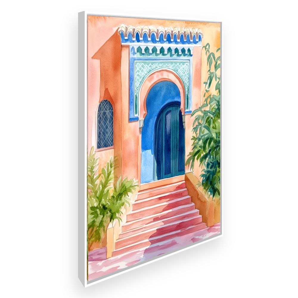 Toile Porte marocaine vibrante – toile cadre blanc (slide 2)