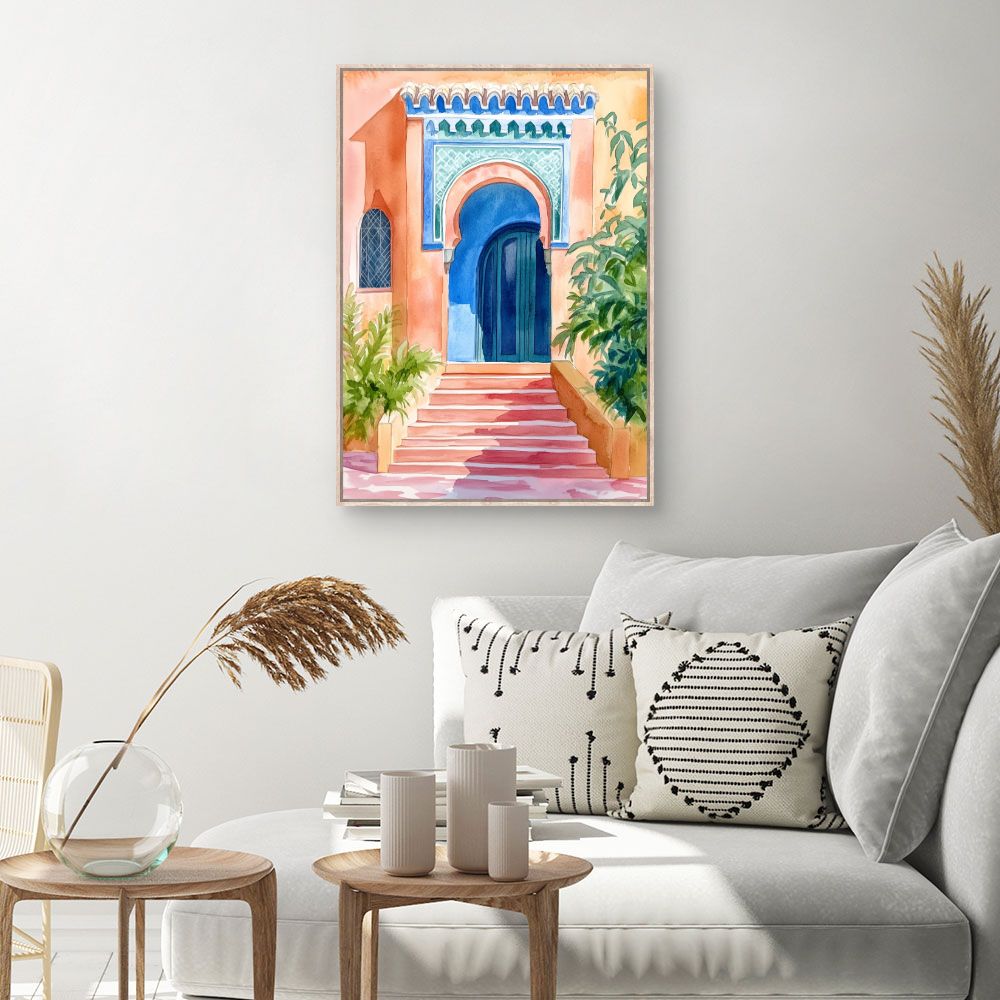 Toile Porte marocaine vibrante – toile cadre naturel (slide 1, 60×90)