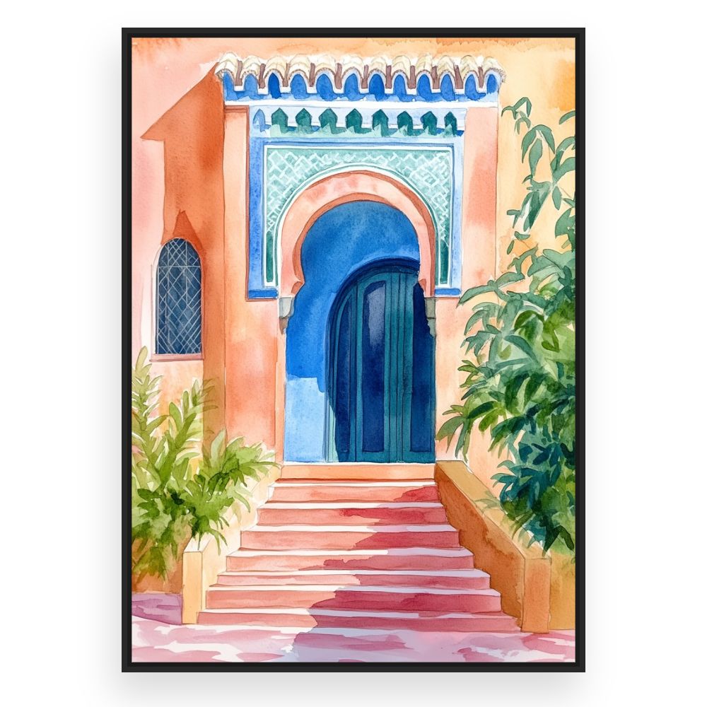 Toile Porte marocaine vibrante – toile cadre noir (slide 3)