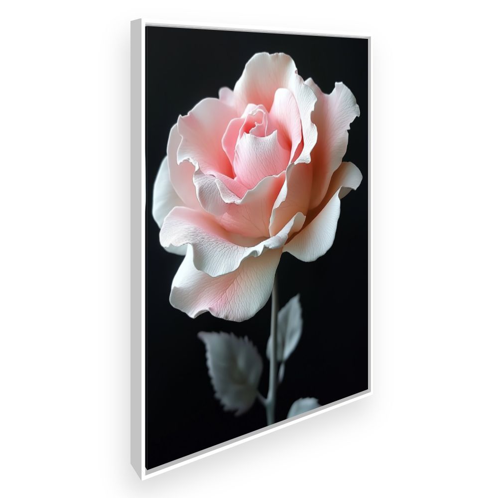 Toile Rose élégante – toile cadre blanc (slide 2)