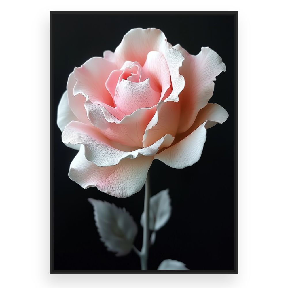 Toile Rose élégante – toile cadre noir (slide 3)