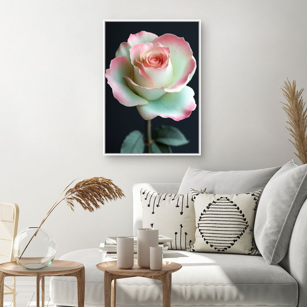 Toile "Rose délicate épanouie"