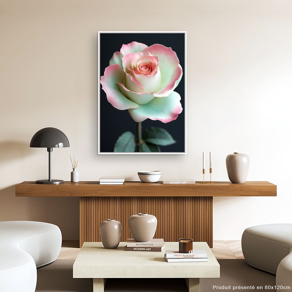 Toile "Rose délicate épanouie"