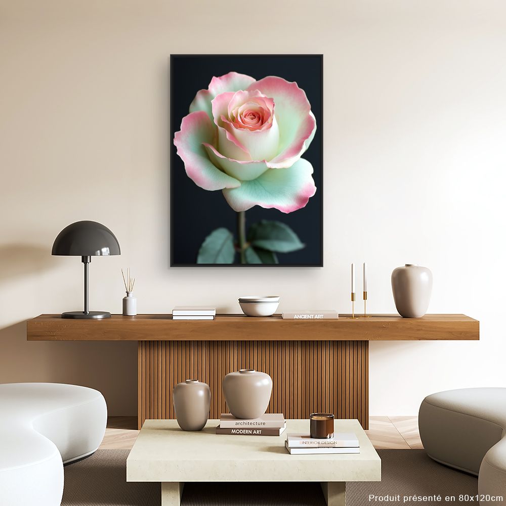 Toile "Rose délicate épanouie"