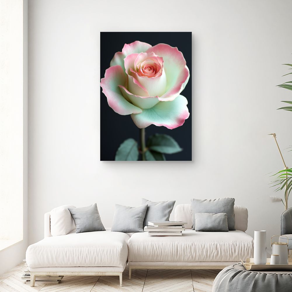 Toile "Rose délicate épanouie"