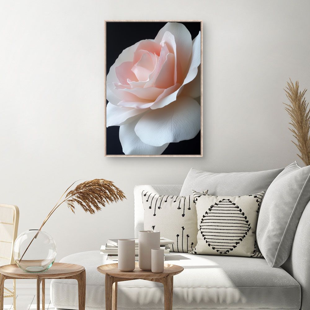 Toile Rose élégante – toile cadre naturel (slide 1, 60×90)