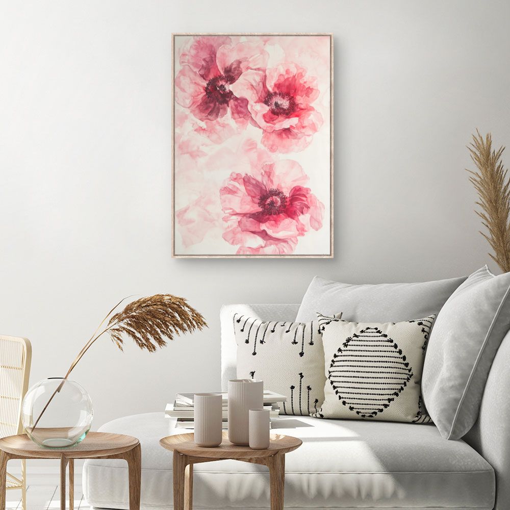 Toile Fleurs délicates – toile cadre naturel (slide 1, 60×90)