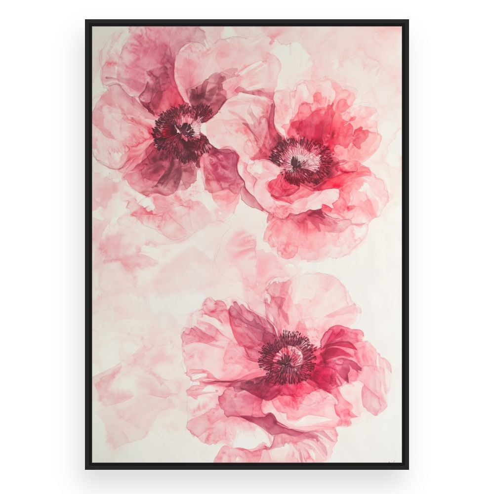 Toile Fleurs délicates – toile cadre noir (slide 3)