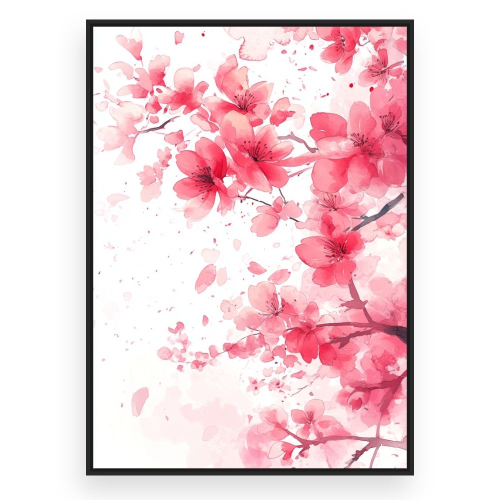 Toile Fleurs délicates – toile cadre noir (slide 3)