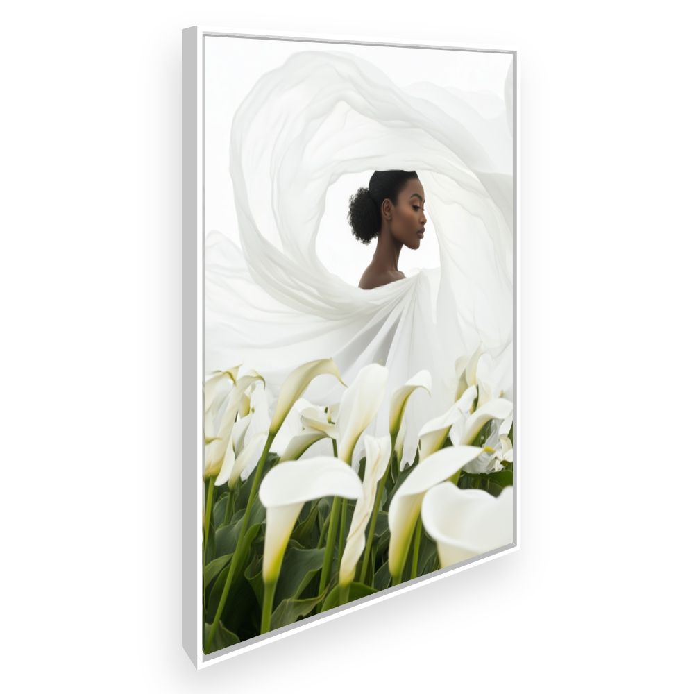 Toile Élégance florale – toile cadre blanc (slide 2)