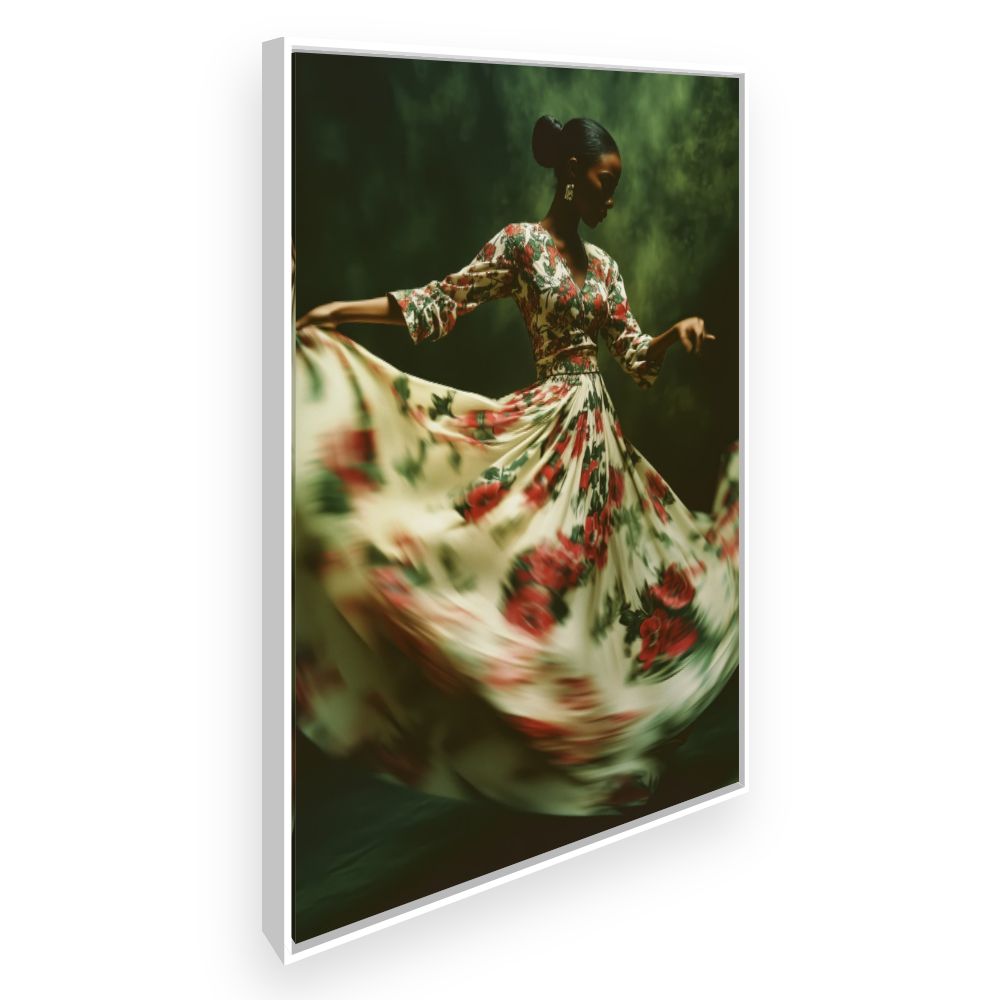 Toile Danse florale élégante – toile cadre blanc (slide 2)