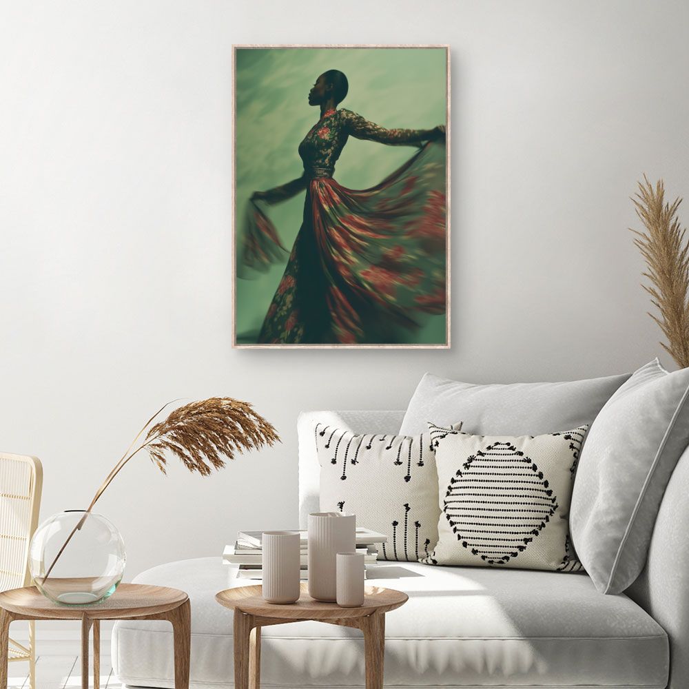 Toile Danse florale – toile cadre naturel (slide 1, 60×90)