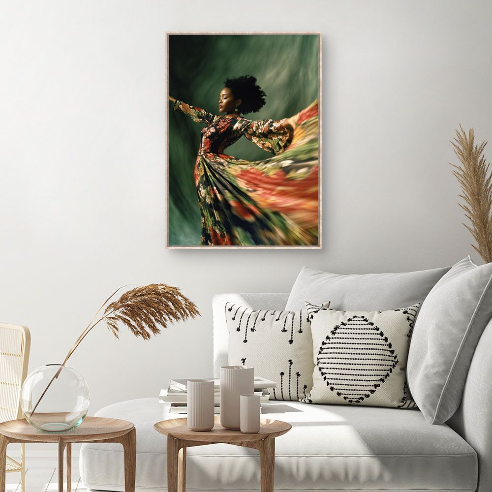 Toile Danse florale élégante – toile cadre naturel (slide 1, 60×90)