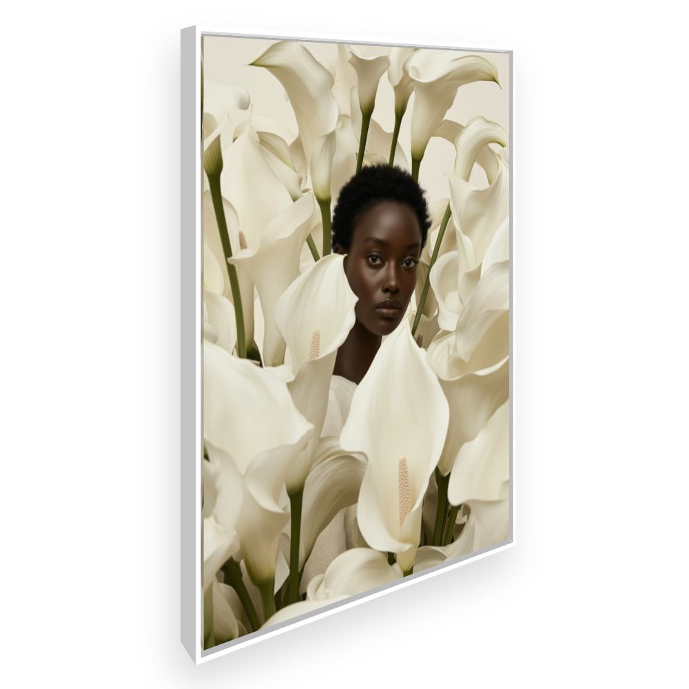 Toile Élégance florale – toile cadre blanc (slide 2)