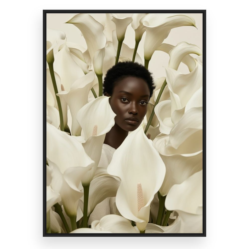 Toile Élégance florale – toile cadre noir (slide 3)