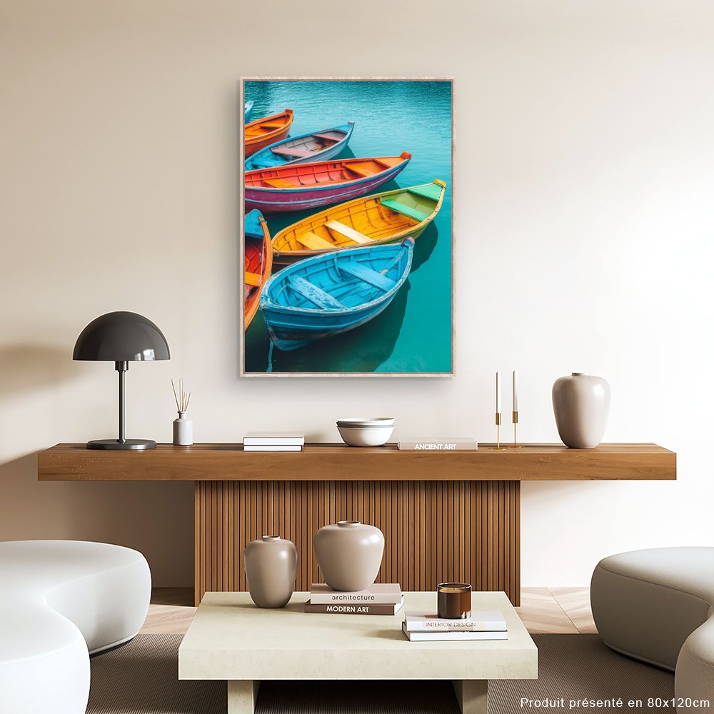 Toile "Barques colorées"