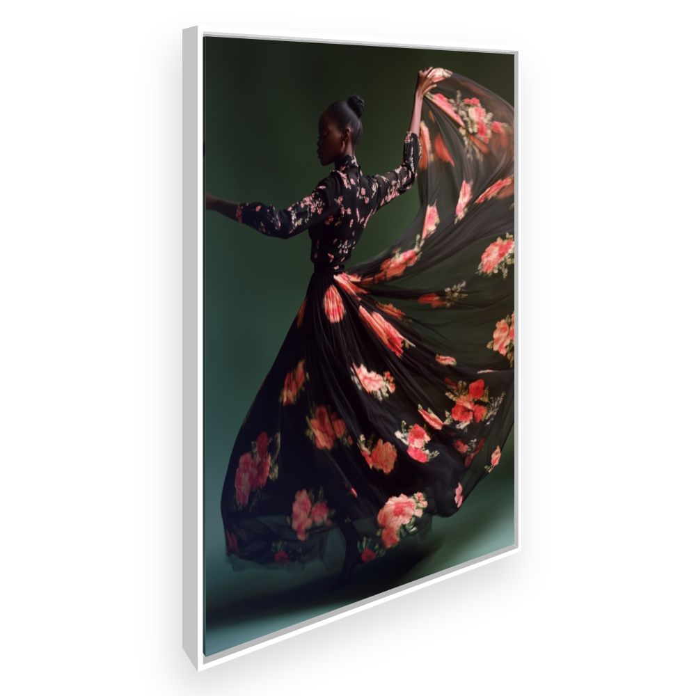 Toile Danse florale – toile cadre blanc (slide 2)
