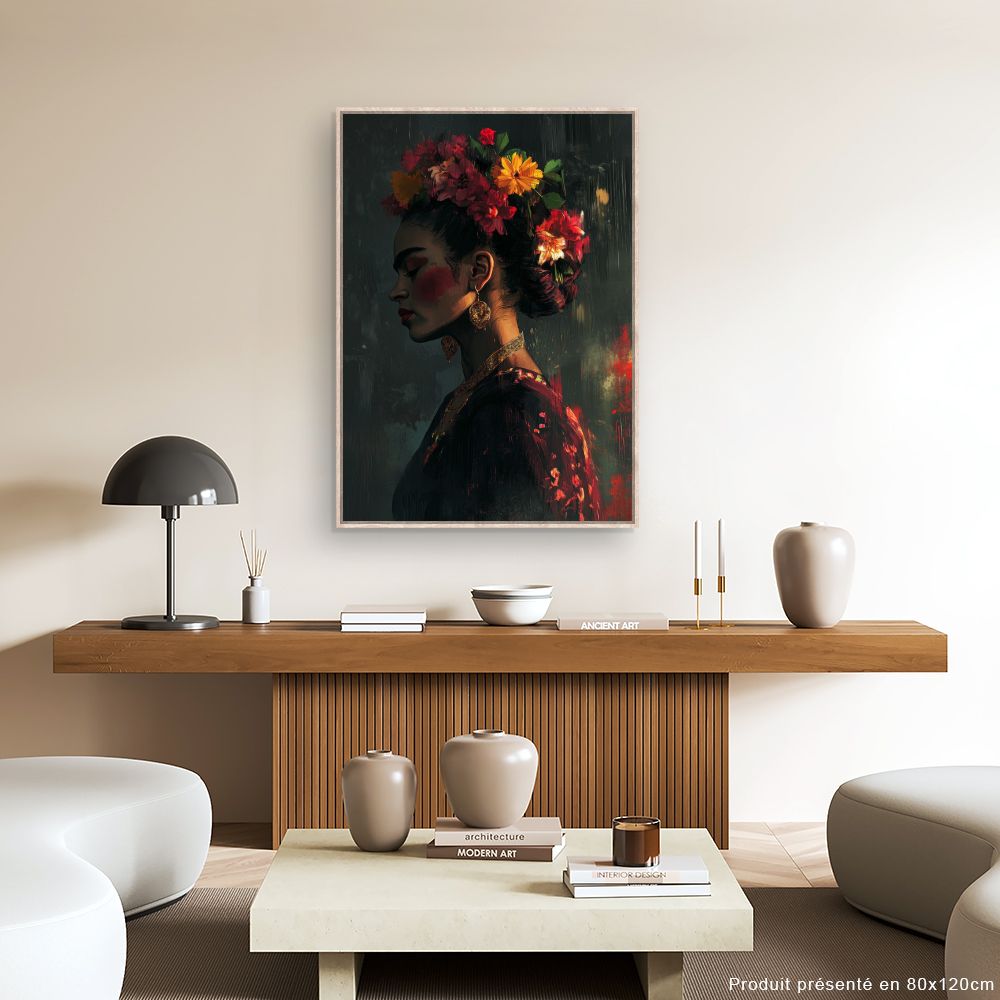 Toile "Frida florale"