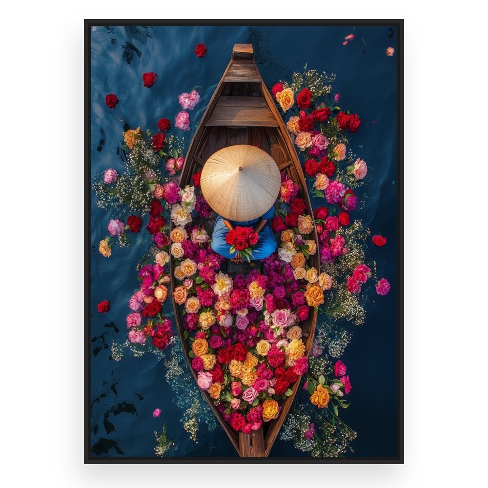 Toile Évasion florale vibrante – toile cadre noir (slide 3)