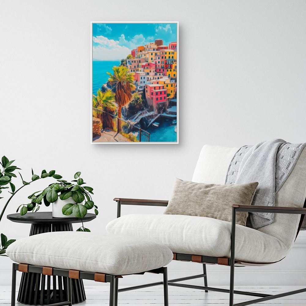 Toile "Maisons côtières vibrantes"