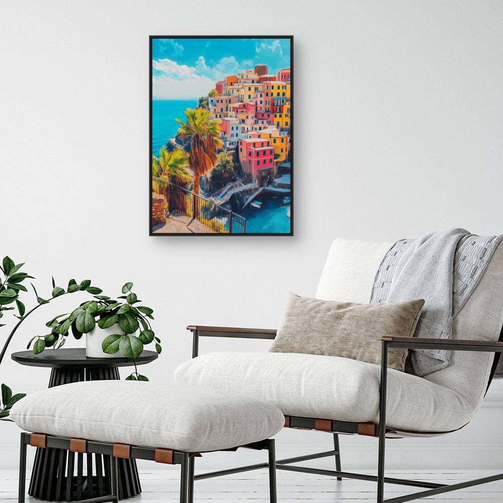 Toile "Maisons côtières vibrantes"