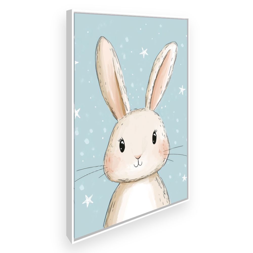Tableau imprimé pour enfants 'Lapin doux'
