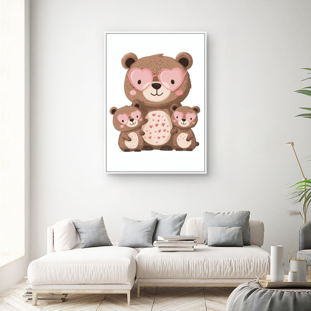 Tableau imprimé pour enfants 'Oursons adorables'