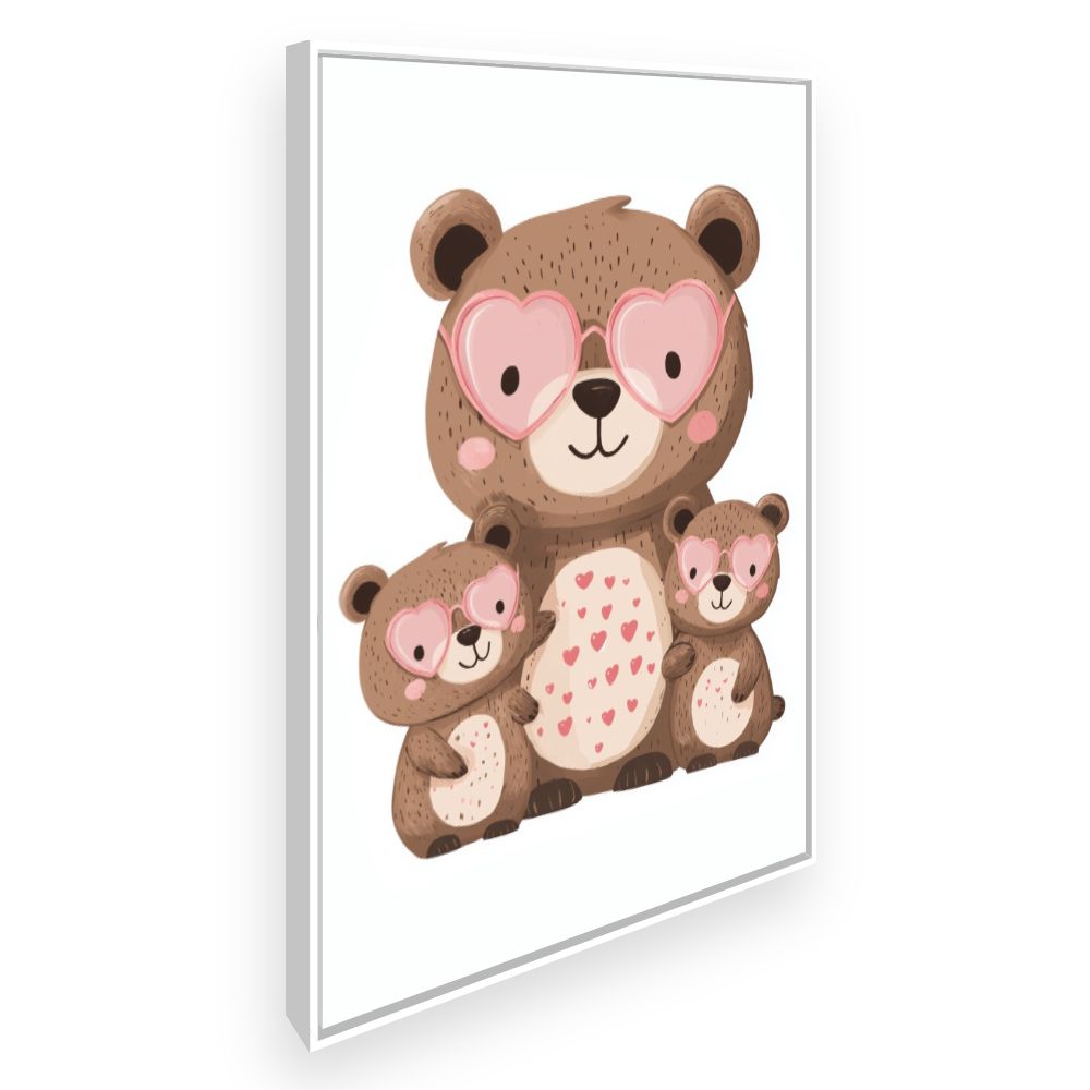 Tableau imprimé pour enfants 'Oursons adorables'