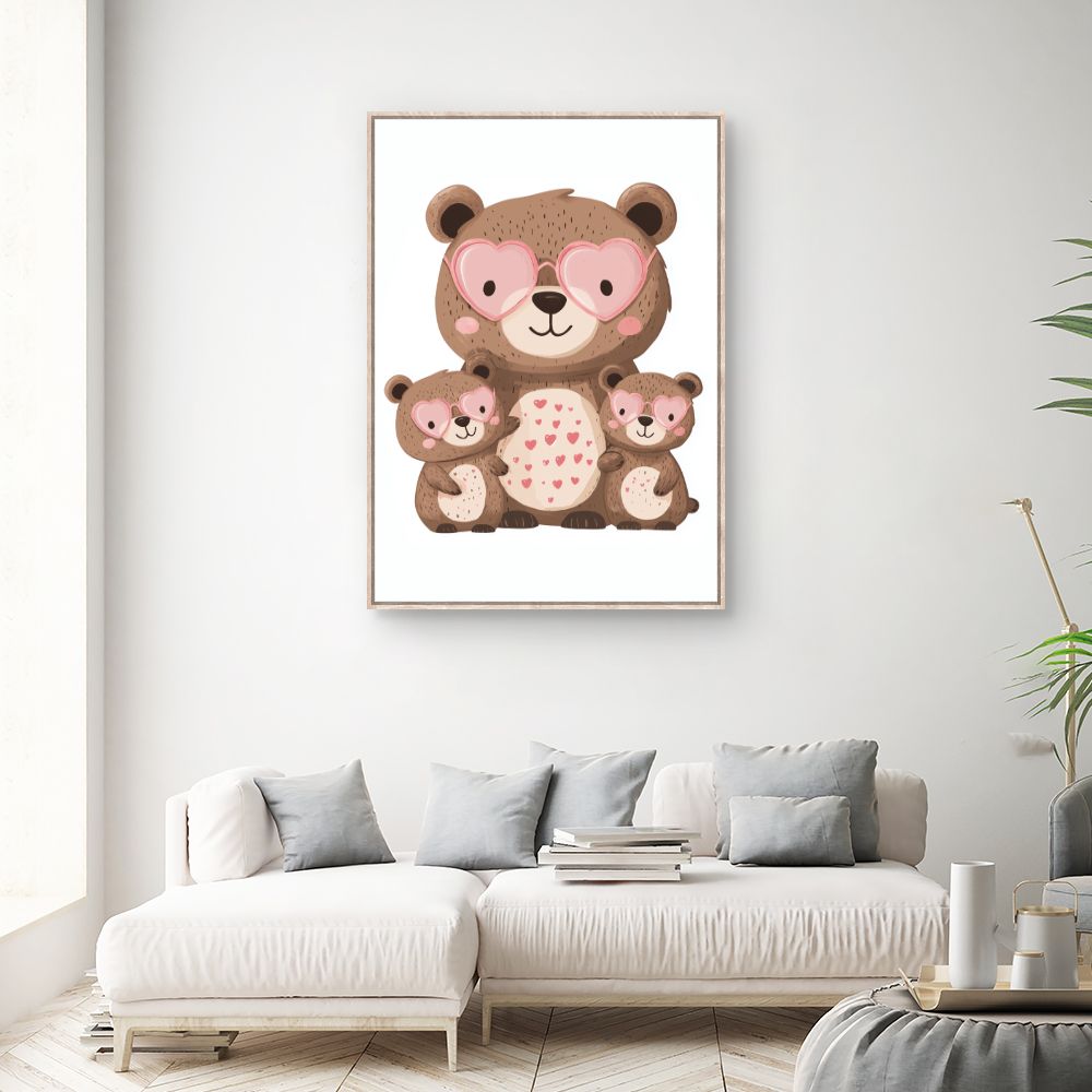 Tableau imprimé pour enfants 'Oursons adorables'