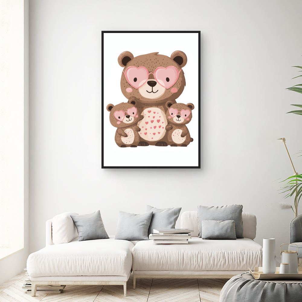 Tableau imprimé pour enfants 'Oursons adorables'