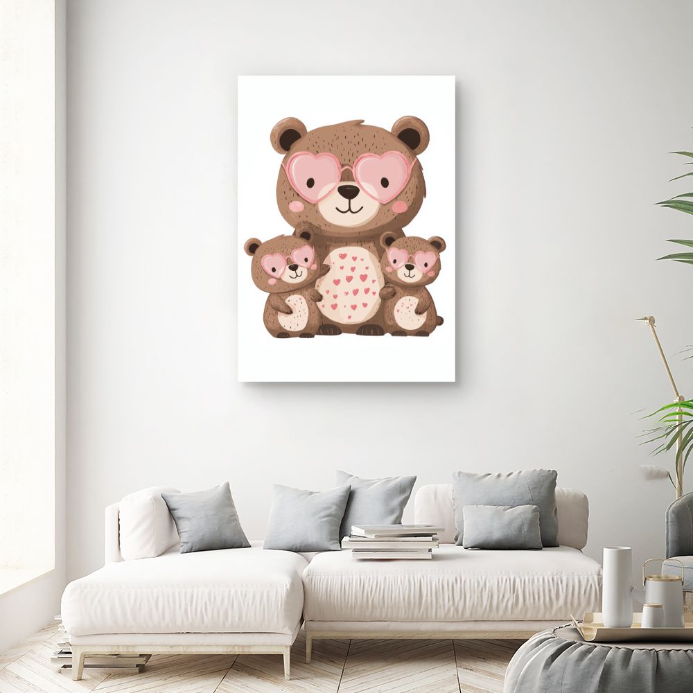 Tableau imprimé pour enfants 'Oursons adorables'